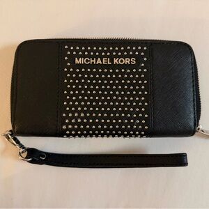Michael Kors Black and Silver Studded Wallet